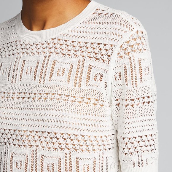 Stitch White 7s Crochet Sweater Shirt 